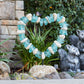 Glass & Stone Heart on the Rock 10" Dia x 16"H - Table Top min 2. Set of 2 By Garden Age Supply