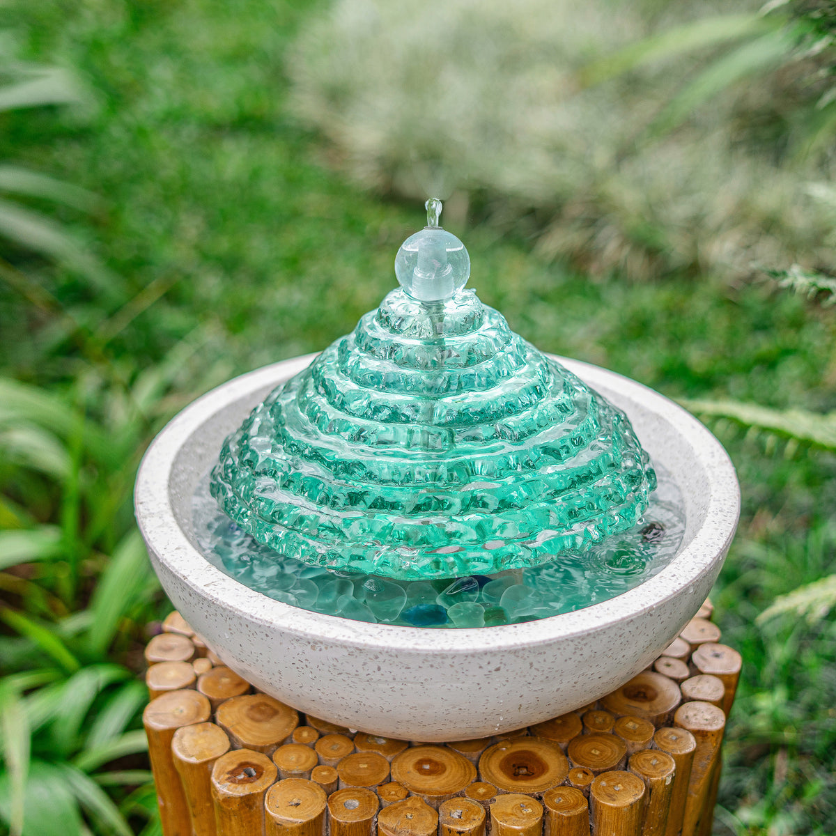 Glass Tower Fountain By Garden Age Supply | Sculptures | Modishstore - 1