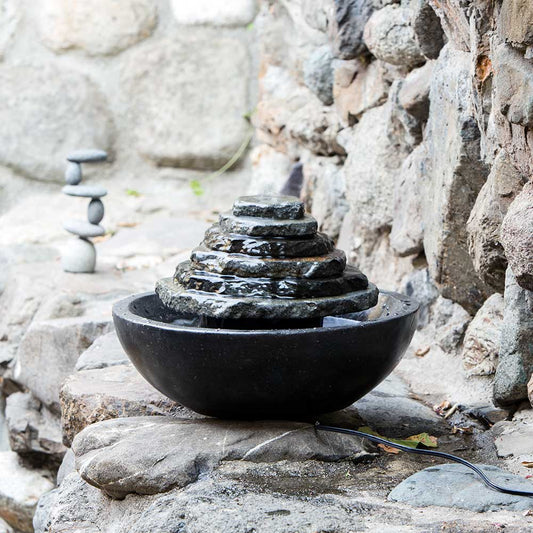 Slate Tower Water Fountain By Garden Age Supply | Sculptures | Modishstore - 1