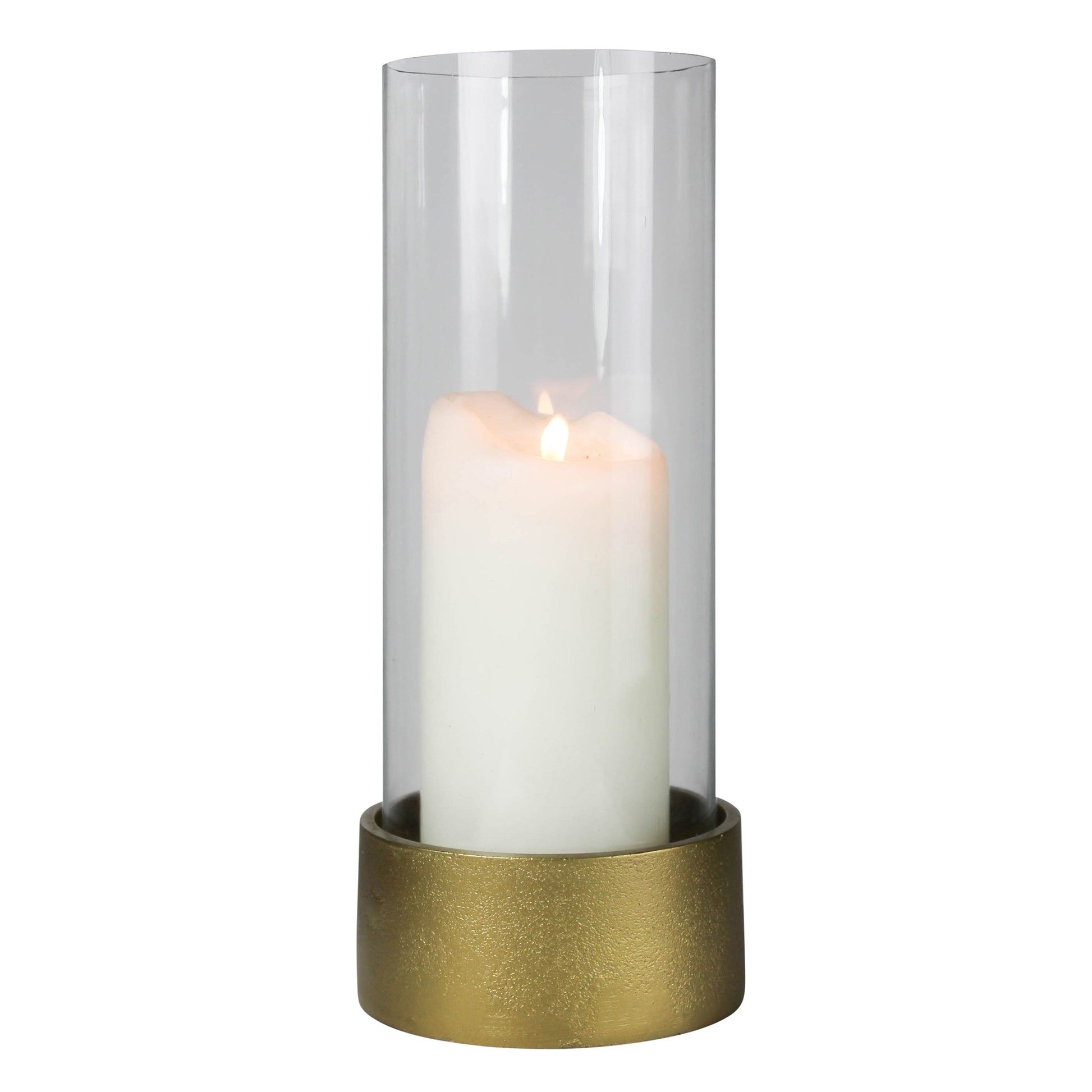 Cadet Hurricane with Base, Brass Set Of 4 By HomArt | Candle Holders | Modishstore