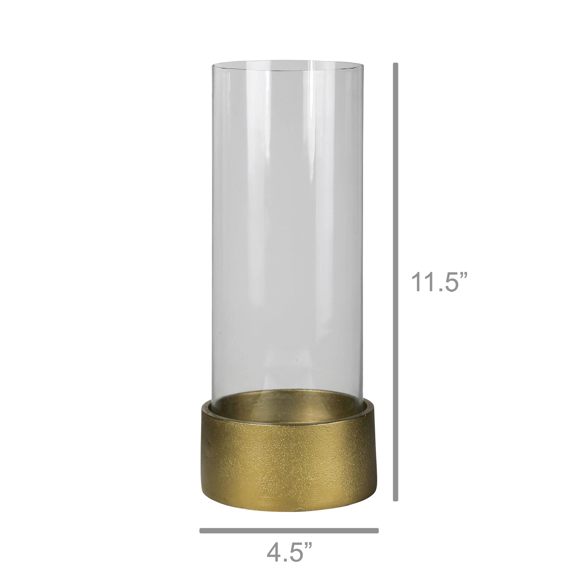 Cadet Hurricane with Base, Brass Set Of 4 By HomArt | Candle Holders | Modishstore - 4