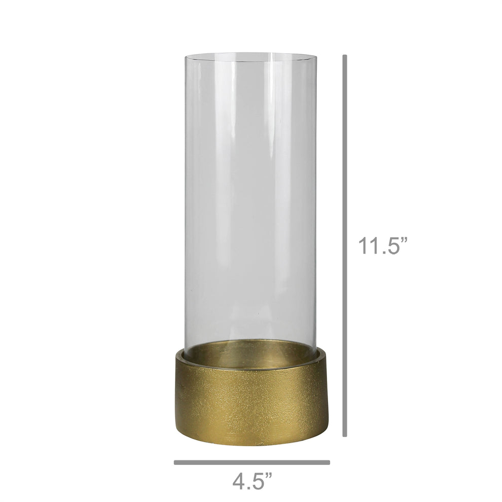 Cadet Hurricane with Base, Brass Set Of 4 By HomArt | Candle Holders | Modishstore - 4
