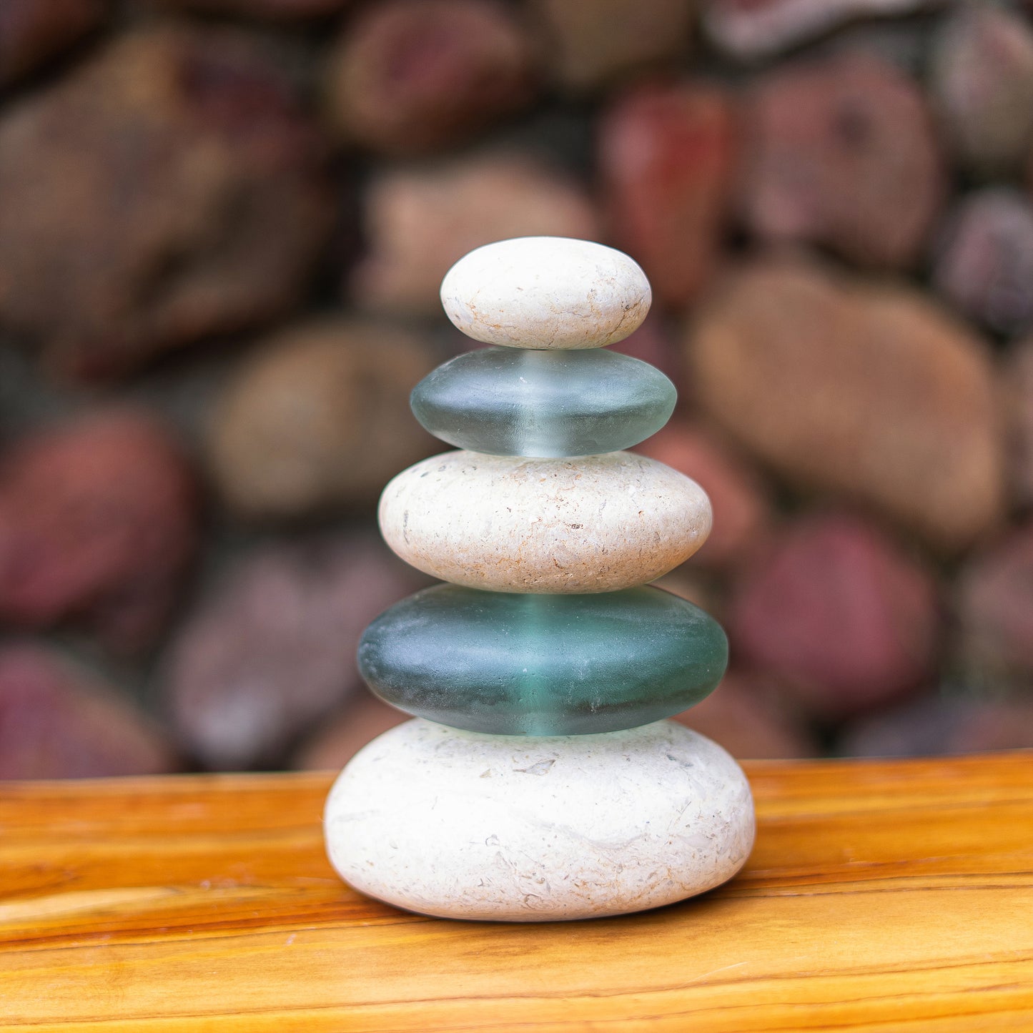 Quintuple Serenity Cairn - Green Set of 3 By Garden Age Supply