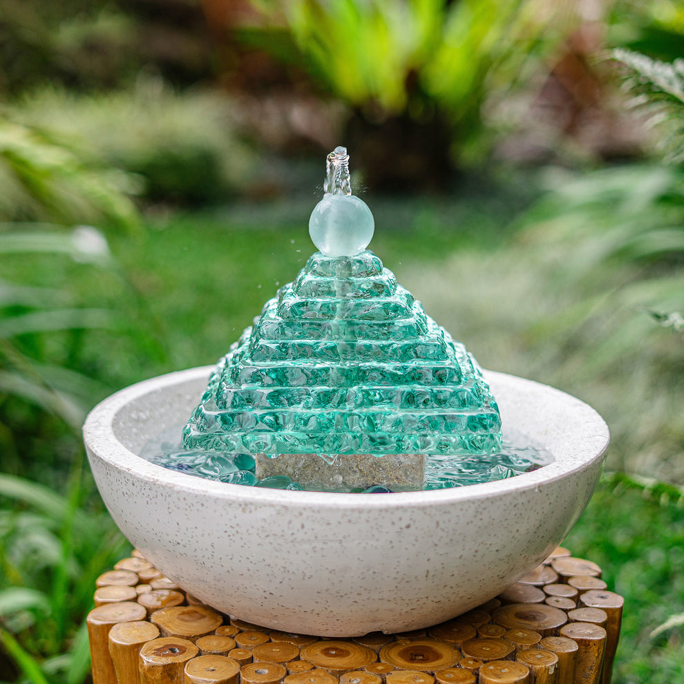 Glass Pyramid Fountain By Garden Age Supply | Sculptures | Modishstore - 3