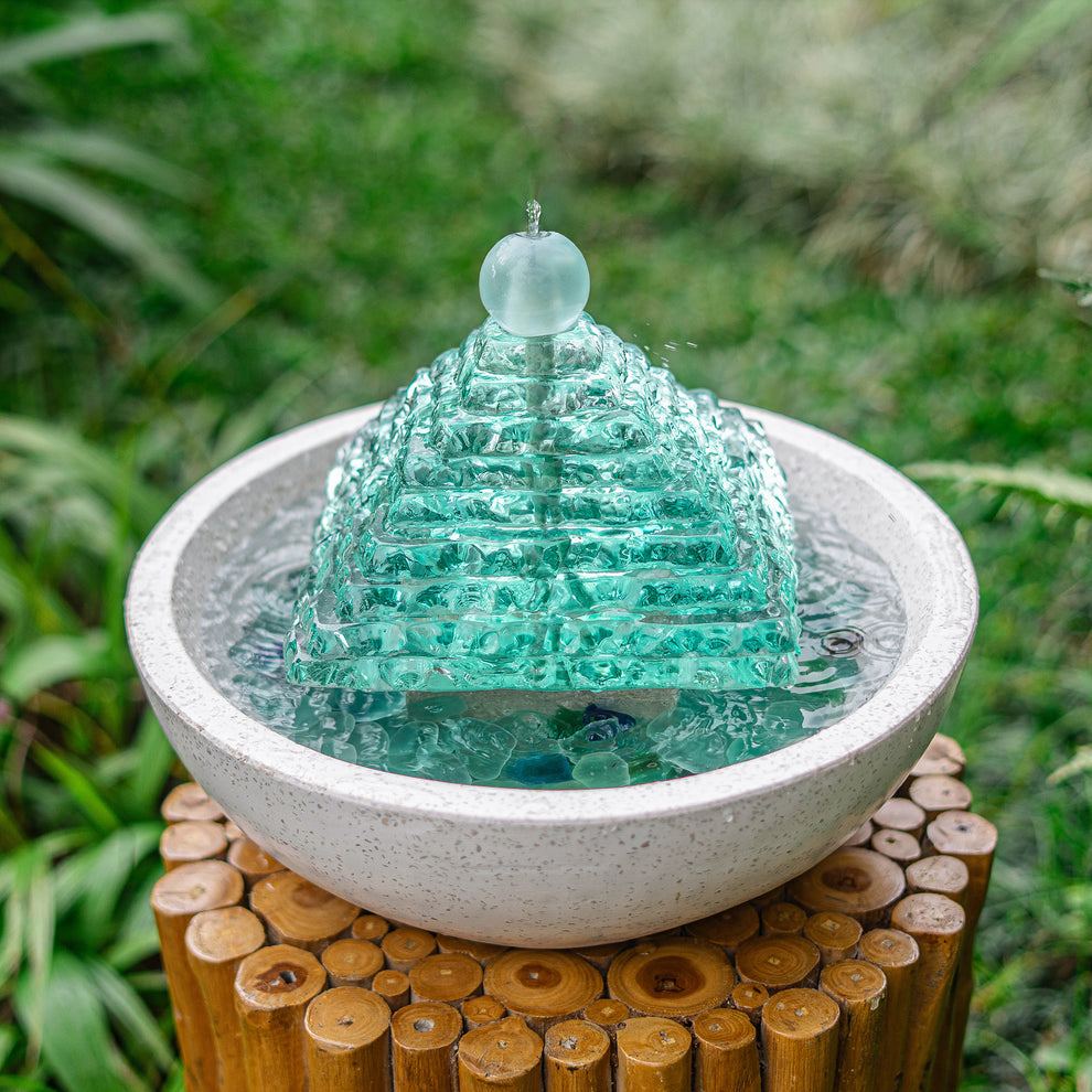 Glass Pyramid Fountain By Garden Age Supply | Sculptures | Modishstore - 2