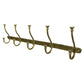 Murphy Hook Rail - 5, Brass By HomArt | Hooks & Racks | Modishstore