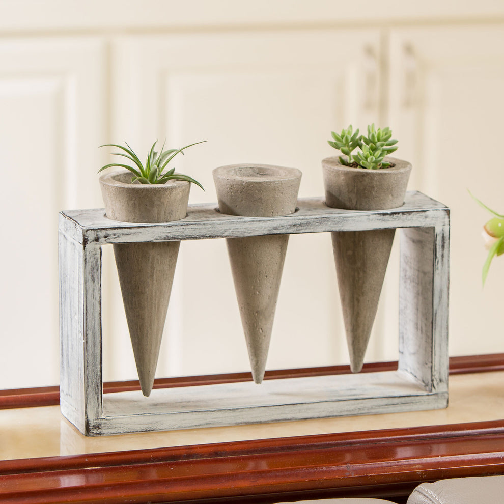 Trio Succulent Cones Set of 4 By Garden Age Supply | Sculptures | Modishstore - 5