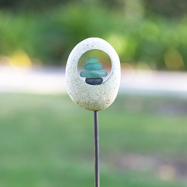 Moon Stone Garden Stake - Glass Cairns Set of 4 By Garden Age Supply | Minerals and Stones | Modishstore - 2