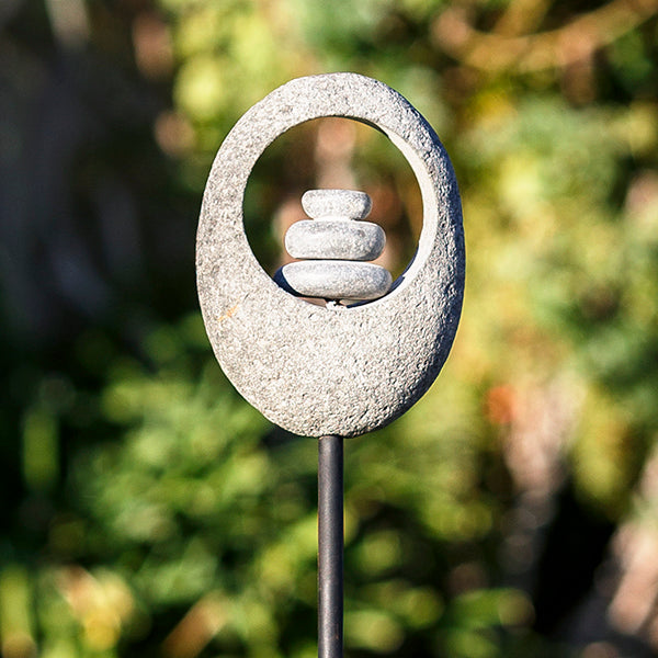 Moon Stone Garden Stake - Stone Cairns. Set of 4 By Garden Age Supply | Minerals and Stones | Modishstore - 2