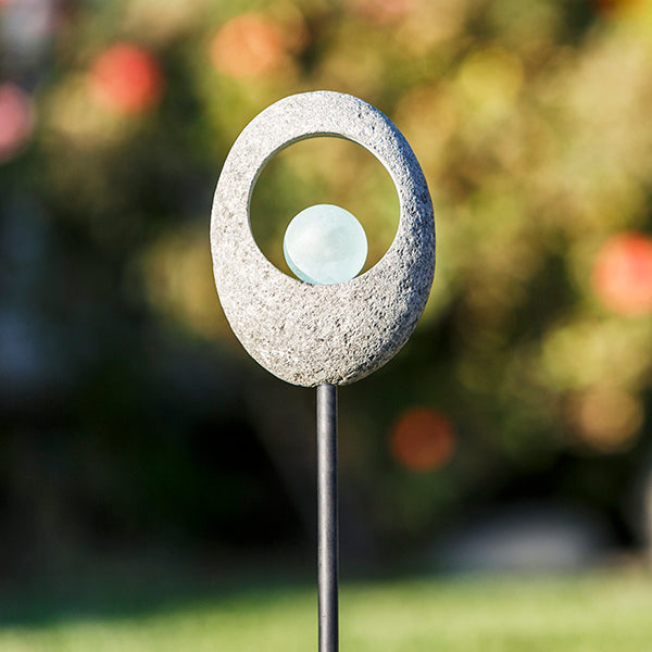 Moon Stone Garden Stake - Glass Ball Set of 4 By Garden Age Supply | Minerals and Stones | Modishstore - 2