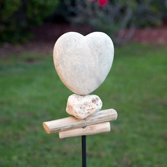 Stone Heart Garden Stake Set of 4 By Garden Age Supply