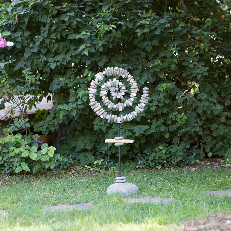 Spiral Garden Stand with Glass Ball By Garden Age Supply | Sculptures | Modishstore - 4