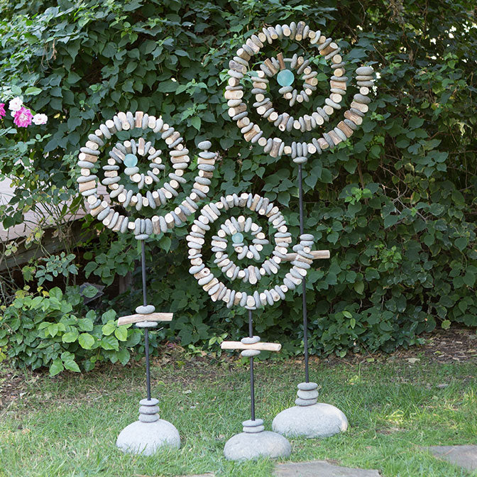 Spiral Garden Stand with Glass Ball By Garden Age Supply | Sculptures | Modishstore - 1