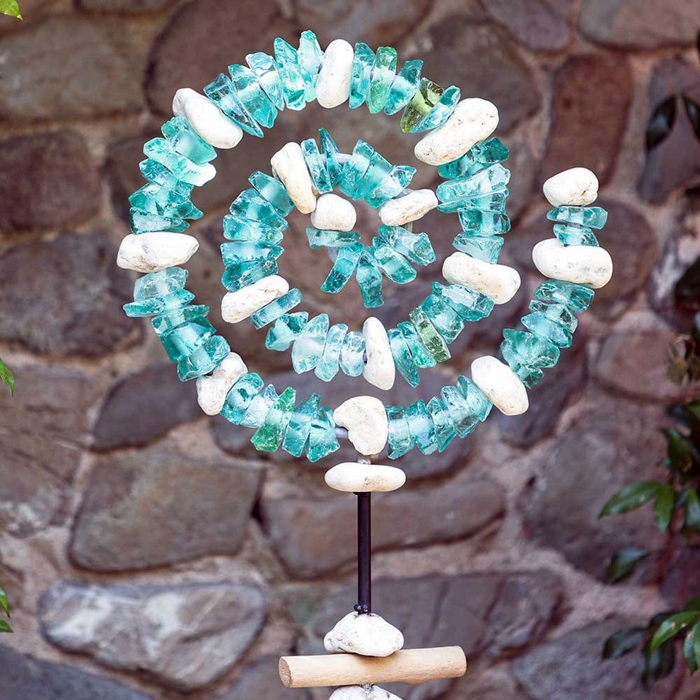 Glass Spiral Garden Stand By Garden Age Supply | Sculptures | Modishstore - 4