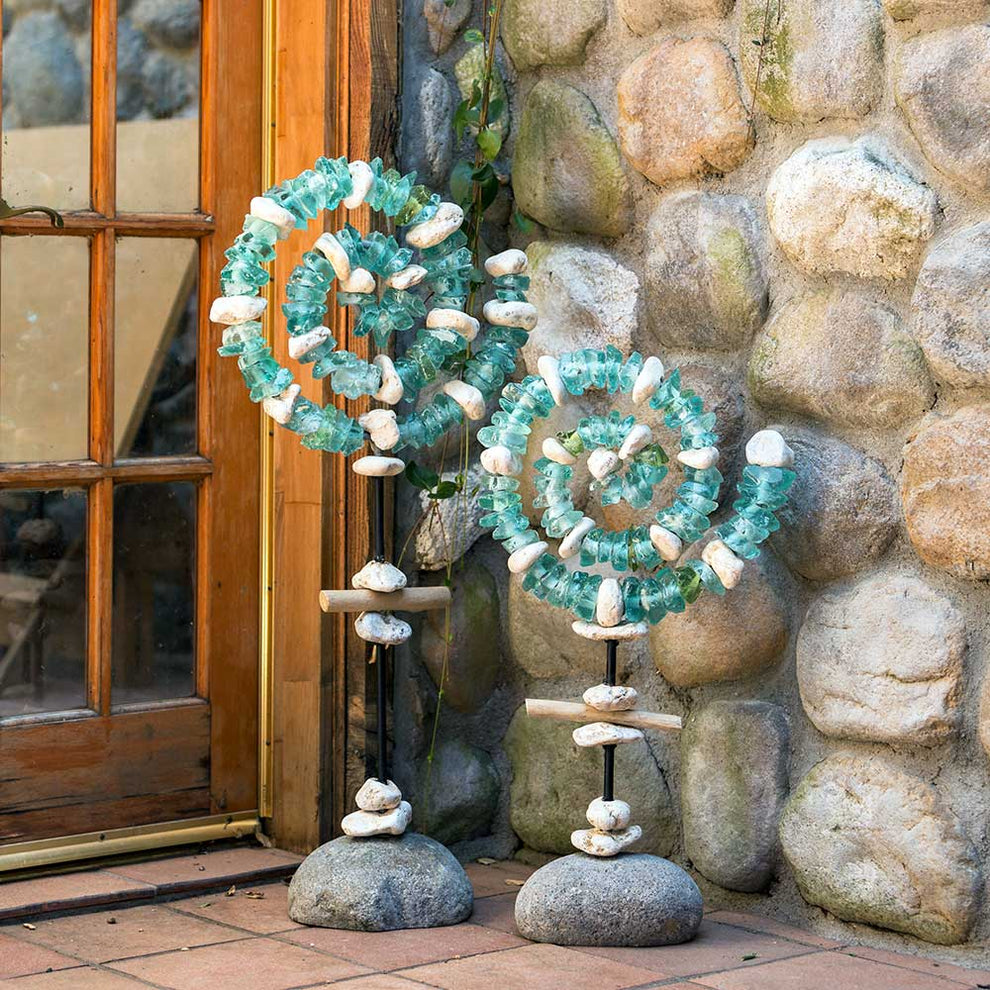 Glass Spiral Garden Stand By Garden Age Supply | Sculptures | Modishstore - 5