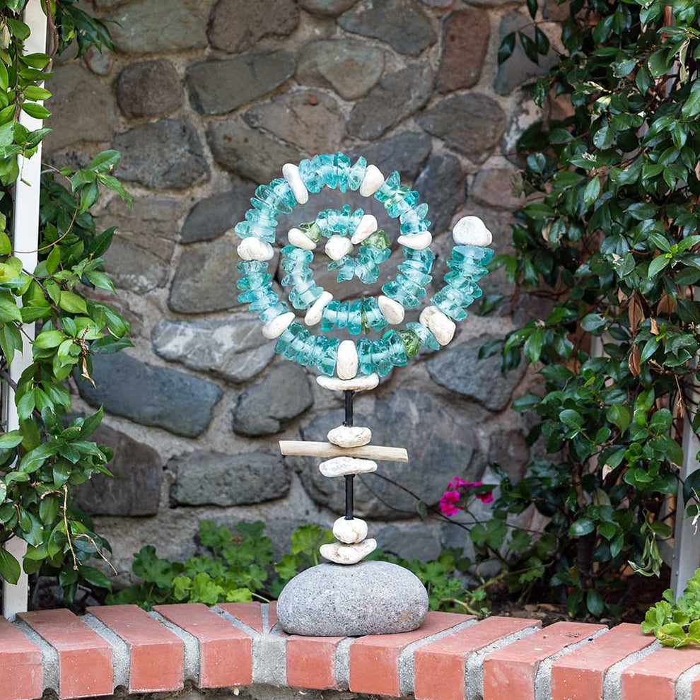 Glass Spiral Garden Stand By Garden Age Supply | Sculptures | Modishstore - 2