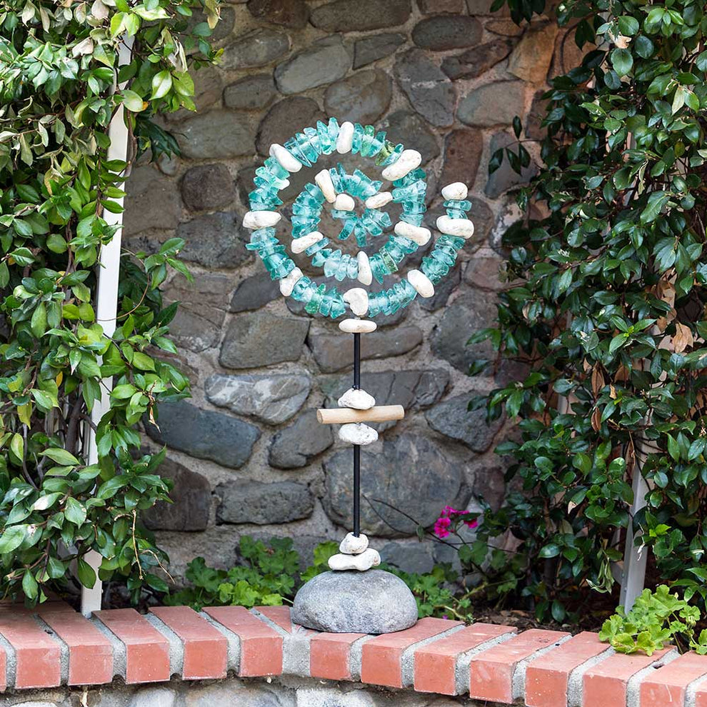 Glass Spiral Garden Stand By Garden Age Supply | Sculptures | Modishstore - 3