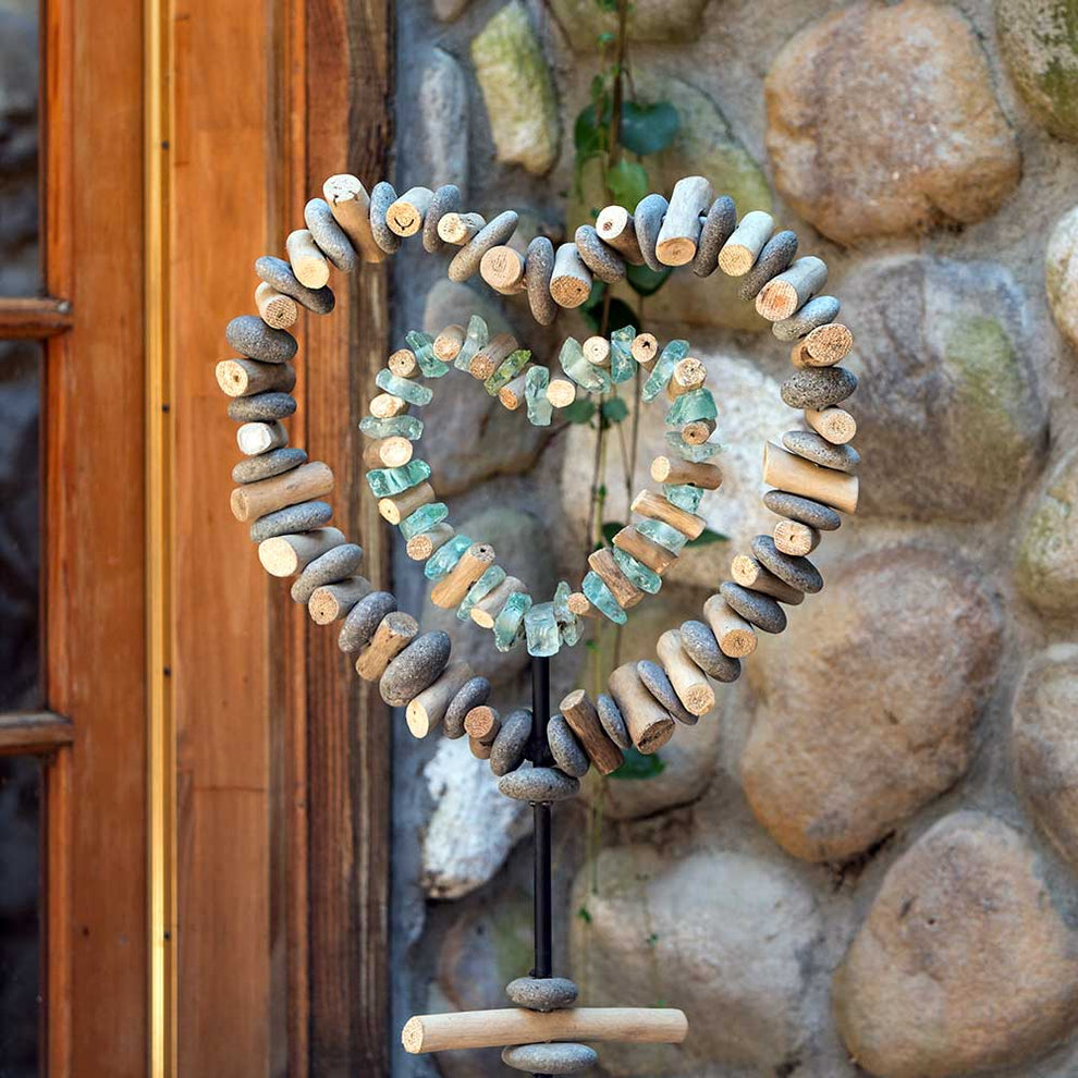 Double Heart Garden Stand Set of 2 By Garden Age Supply | Sculptures | Modishstore - 2