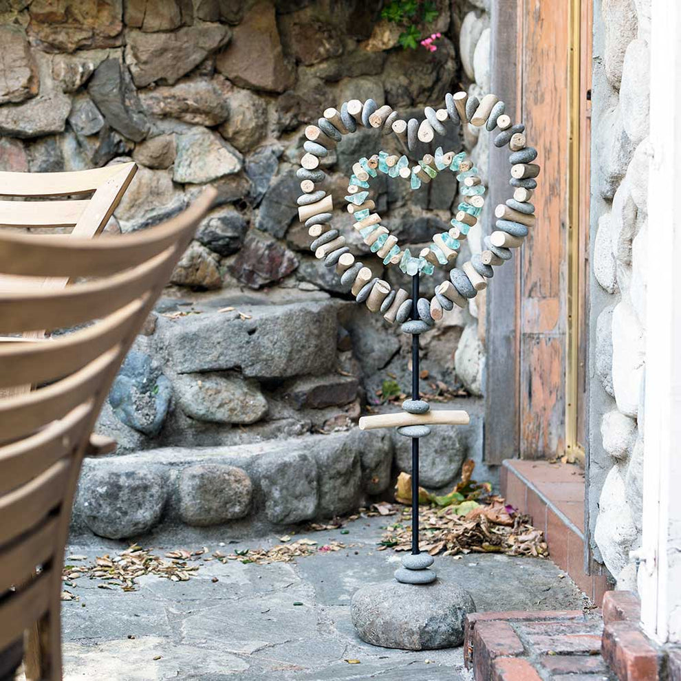 Double Heart Garden Stand Set of 2 By Garden Age Supply | Sculptures | Modishstore - 3