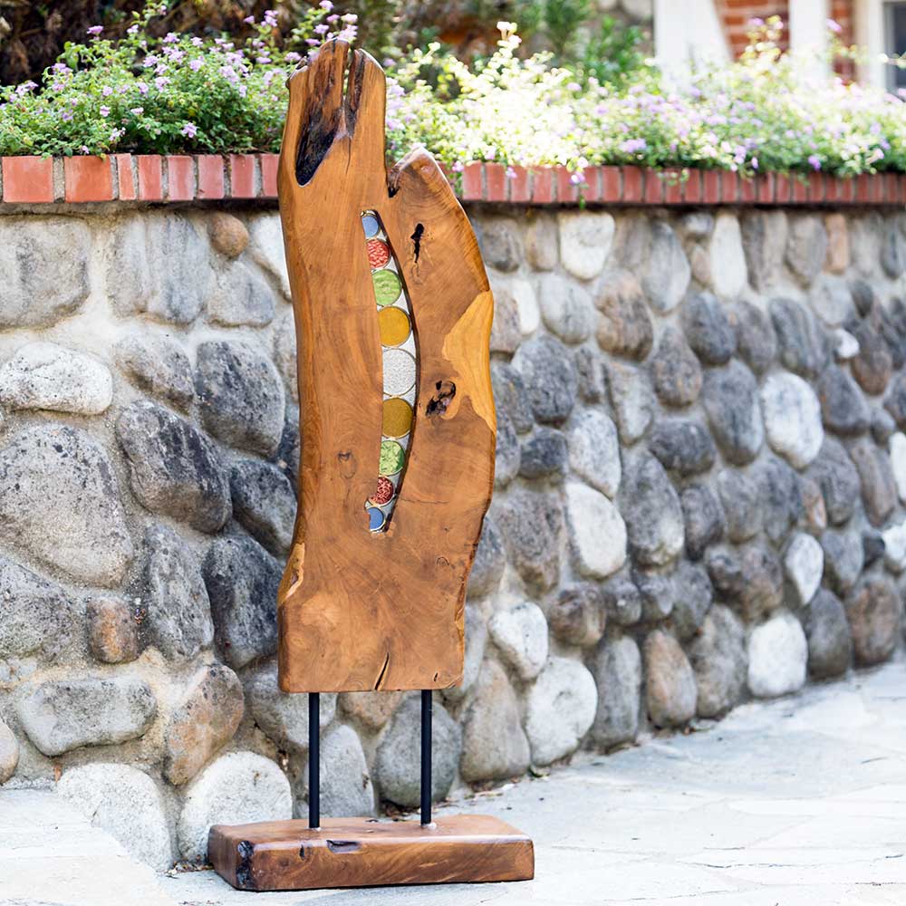 Stained Glass Art Wood Stand By Garden Age Supply | Sculptures | Modishstore - 2