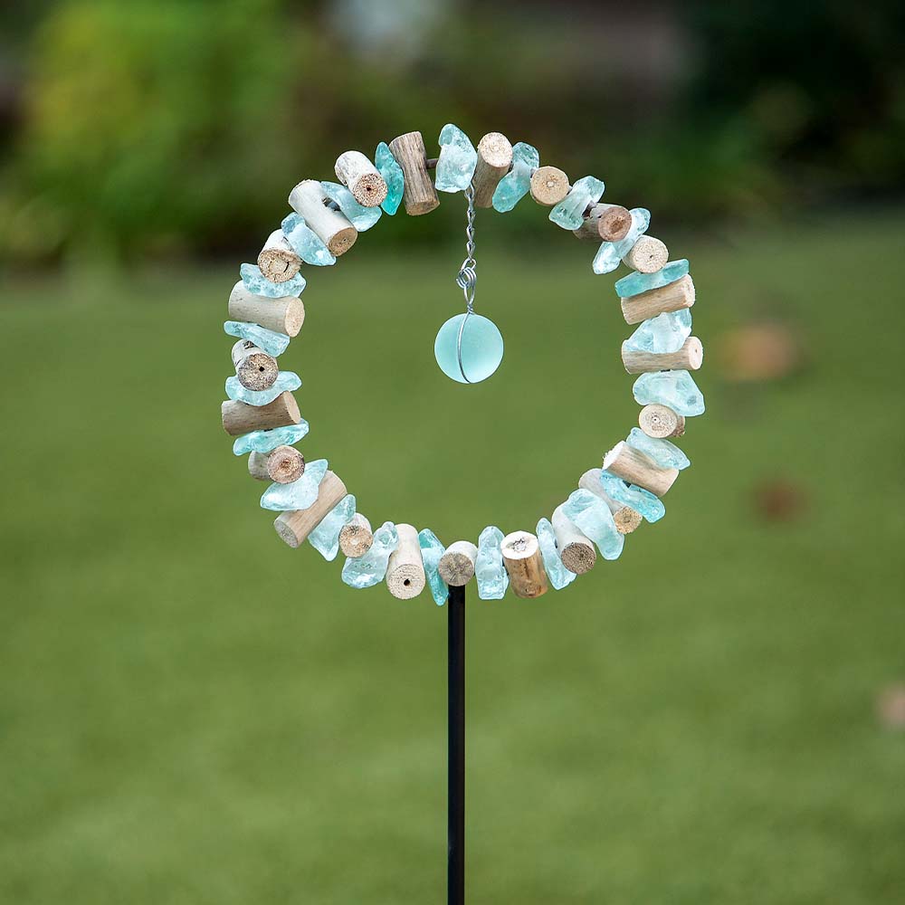 Glass Ring Garden Stake Set of 4 By Garden Age Supply | Sculptures | Modishstore - 1