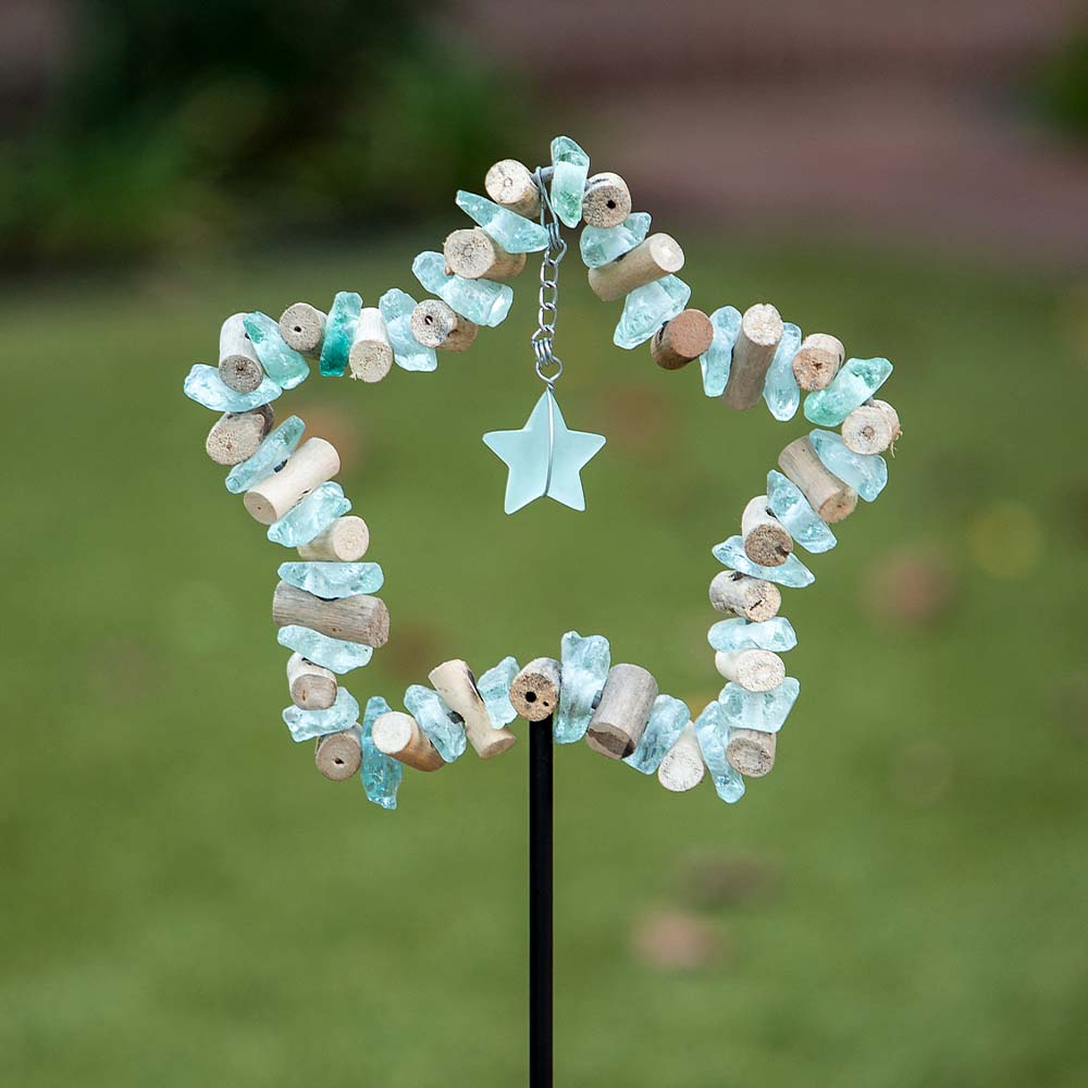 Glass Star Garden Stake Set of 4 By Garden Age Supply | Sculptures | Modishstore - 1