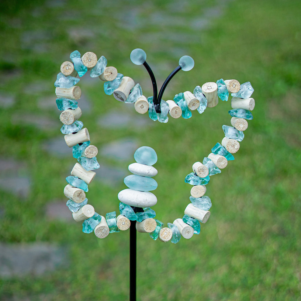 Glass Butterfly Garden Stake Set of 4 By Garden Age Supply | Sculptures | Modishstore - 2