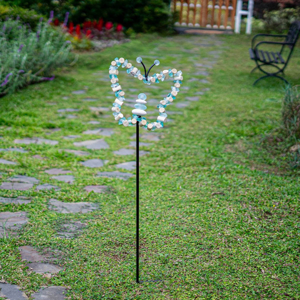 Glass Butterfly Garden Stake Set of 4 By Garden Age Supply | Sculptures | Modishstore - 1