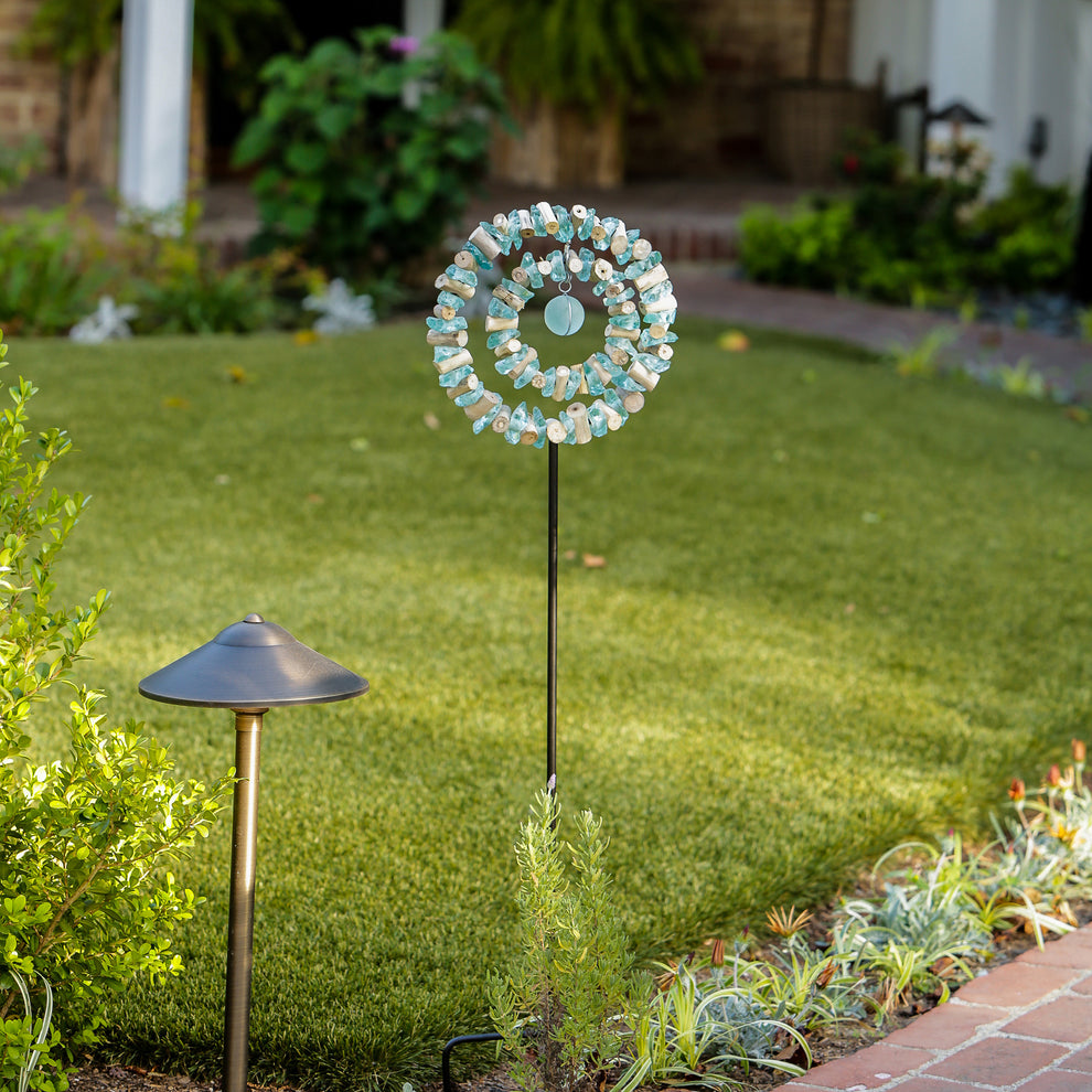 Glass Double Ring Garden Stake Set of 4 By Garden Age Supply | Sculptures | Modishstore - 3