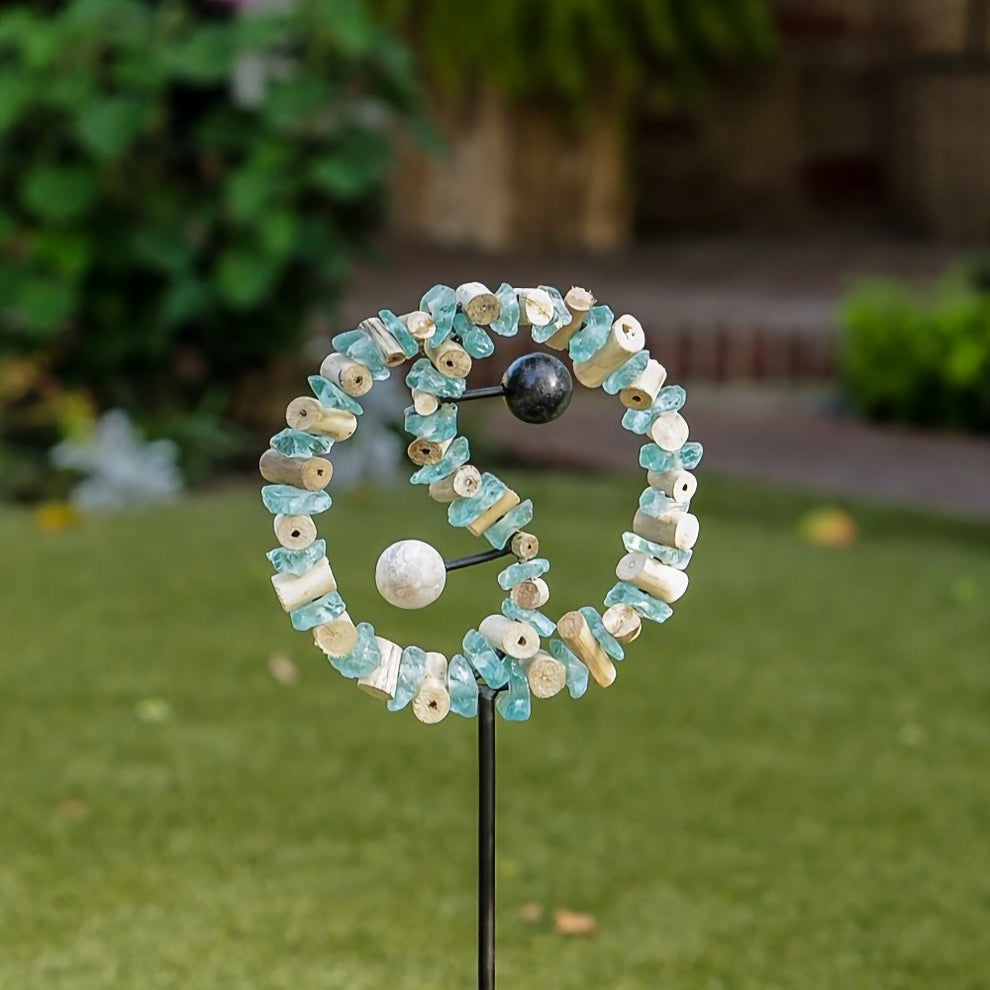 Glass Yin and Yang Garden Stake Set of 4 By Garden Age Supply | Sculptures | Modishstore - 4
