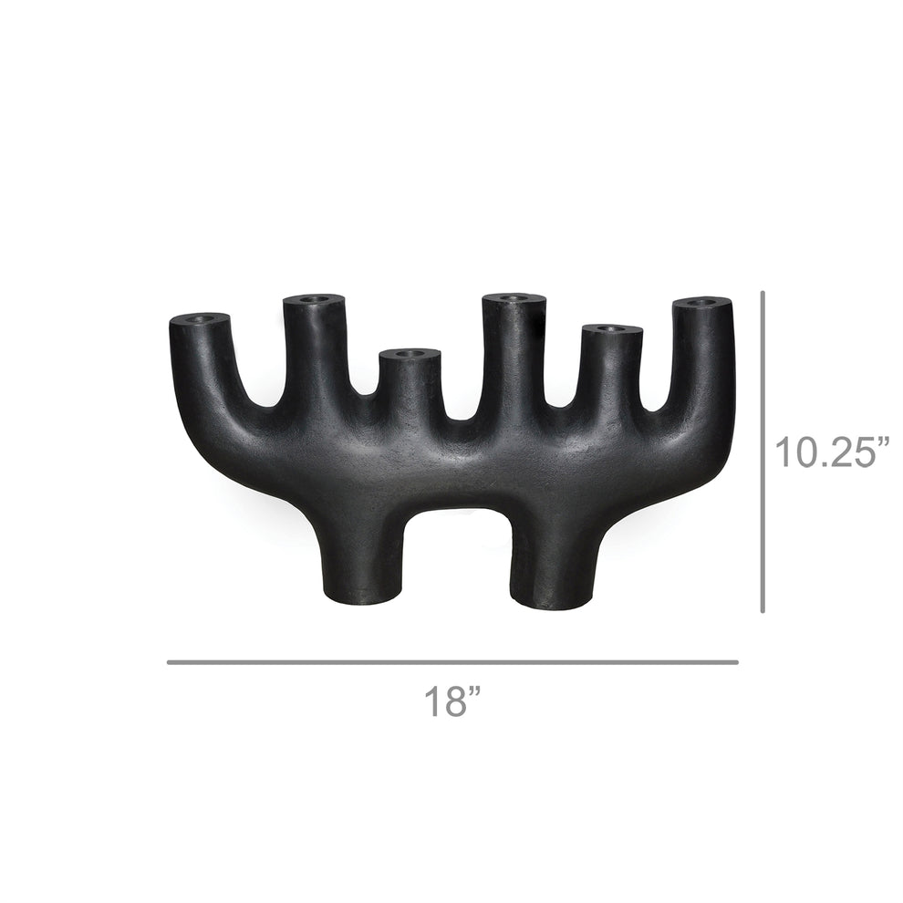 Phillips Taper Holder, Aluminum, Matte Black By HomArt | Candle Holders | Modishstore - 2