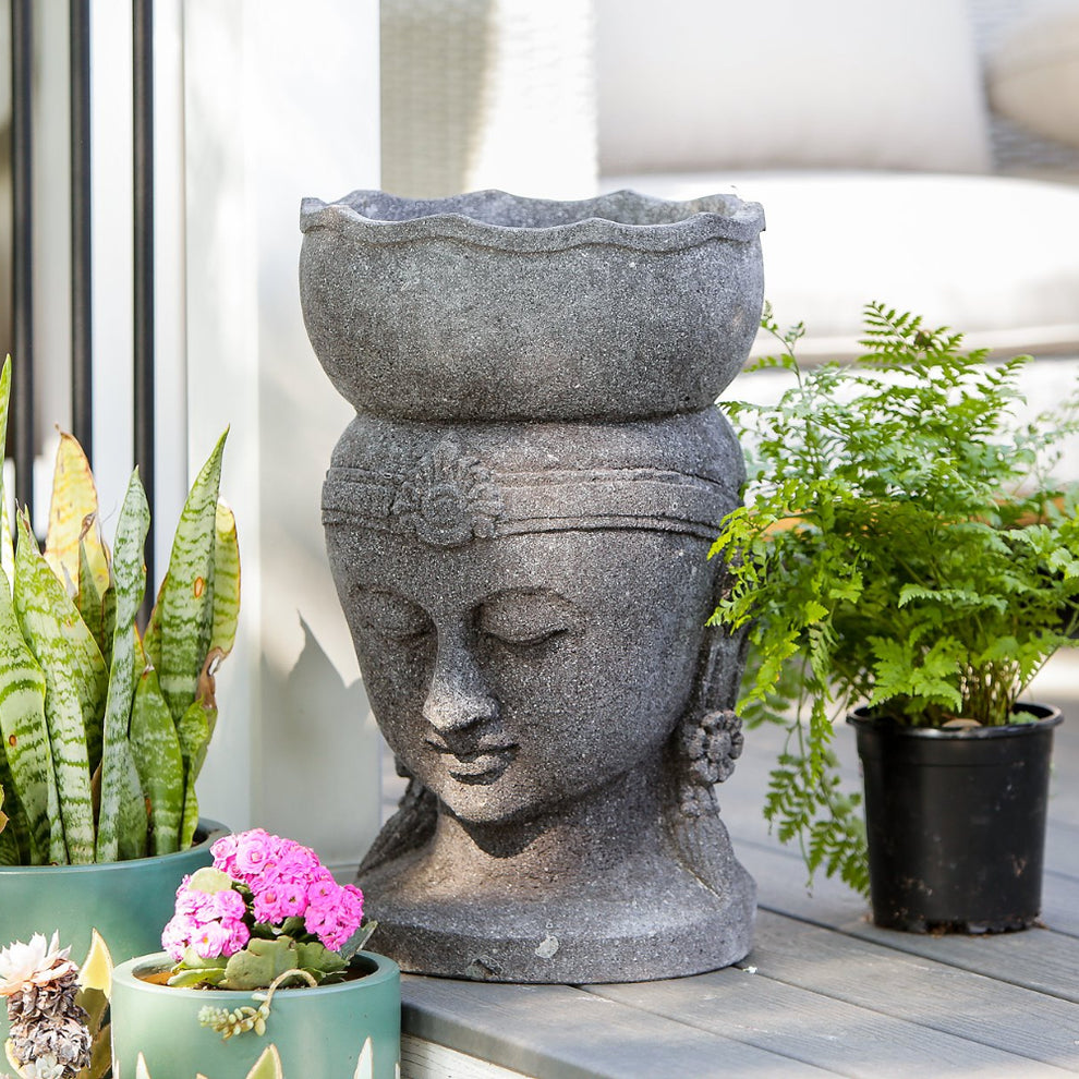 Buddha Head Planter By Garden Age Supply | Planters, Troughs & Cachepots | Modishstore - 5