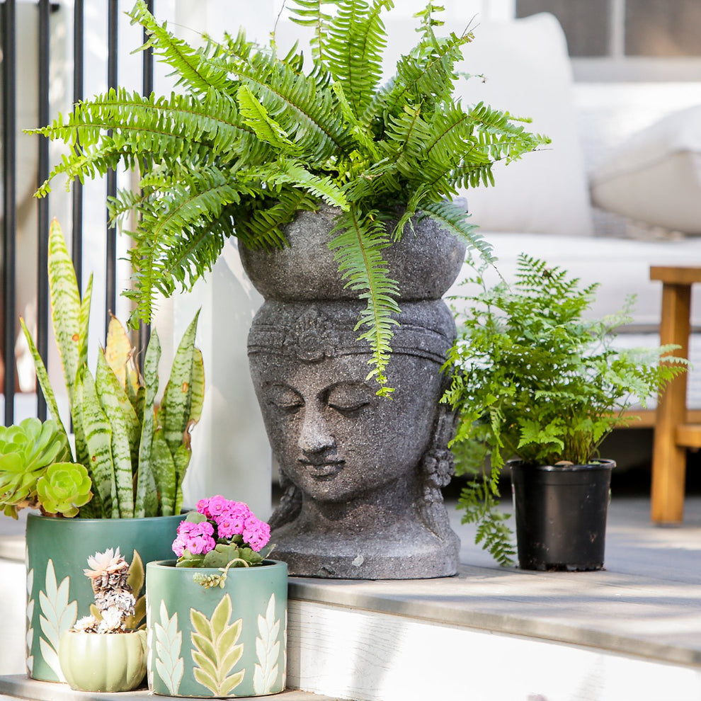 Buddha Head Planter By Garden Age Supply | Planters, Troughs & Cachepots | Modishstore - 2