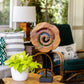 Teak Slab Stained Glass Spiral Set of 2 By Garden Age Supply