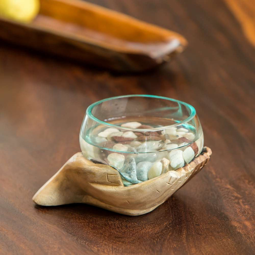Blown Glass Bowl on Double Hand Set of 4 By Garden Age Supply | Decorative Bowls | Modishstore - 2
