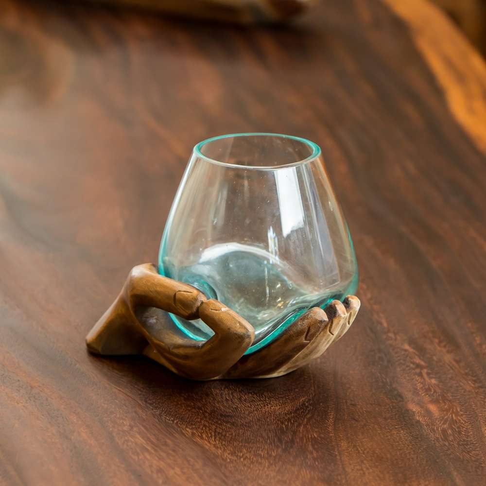 Blown Glass Vase on Hand - Gyan Set of 4 By Garden Age Supply | Vases | Modishstore - 1
