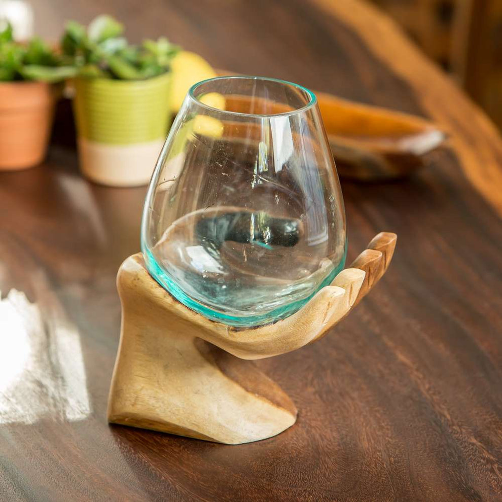 Blown Glass Vase on Hand - Buddhi Set of 4 By Garden Age Supply | Vases | Modishstore - 2