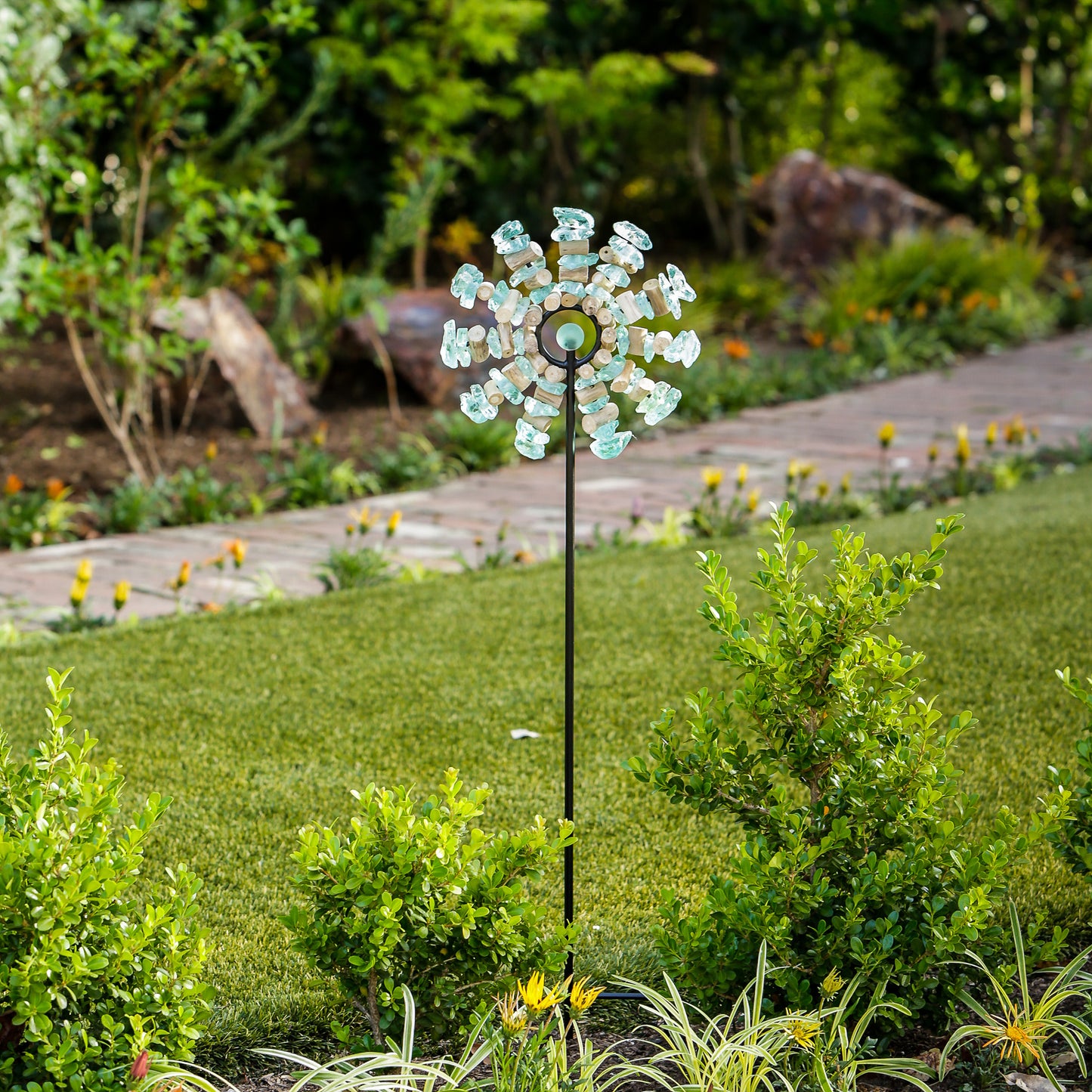 Glass Sun Rays Garden Stake Set of 4 By Garden Age Supply