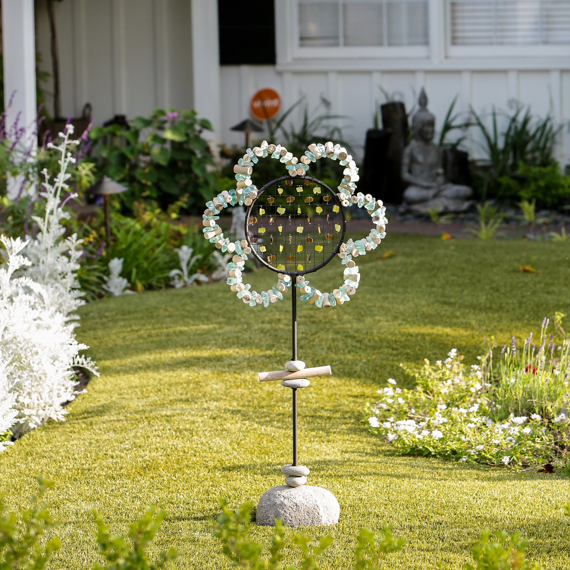 Sunflower Garden Stand 40"H Set of 2 By Garden Age Supply | Sculptures | Modishstore - 1