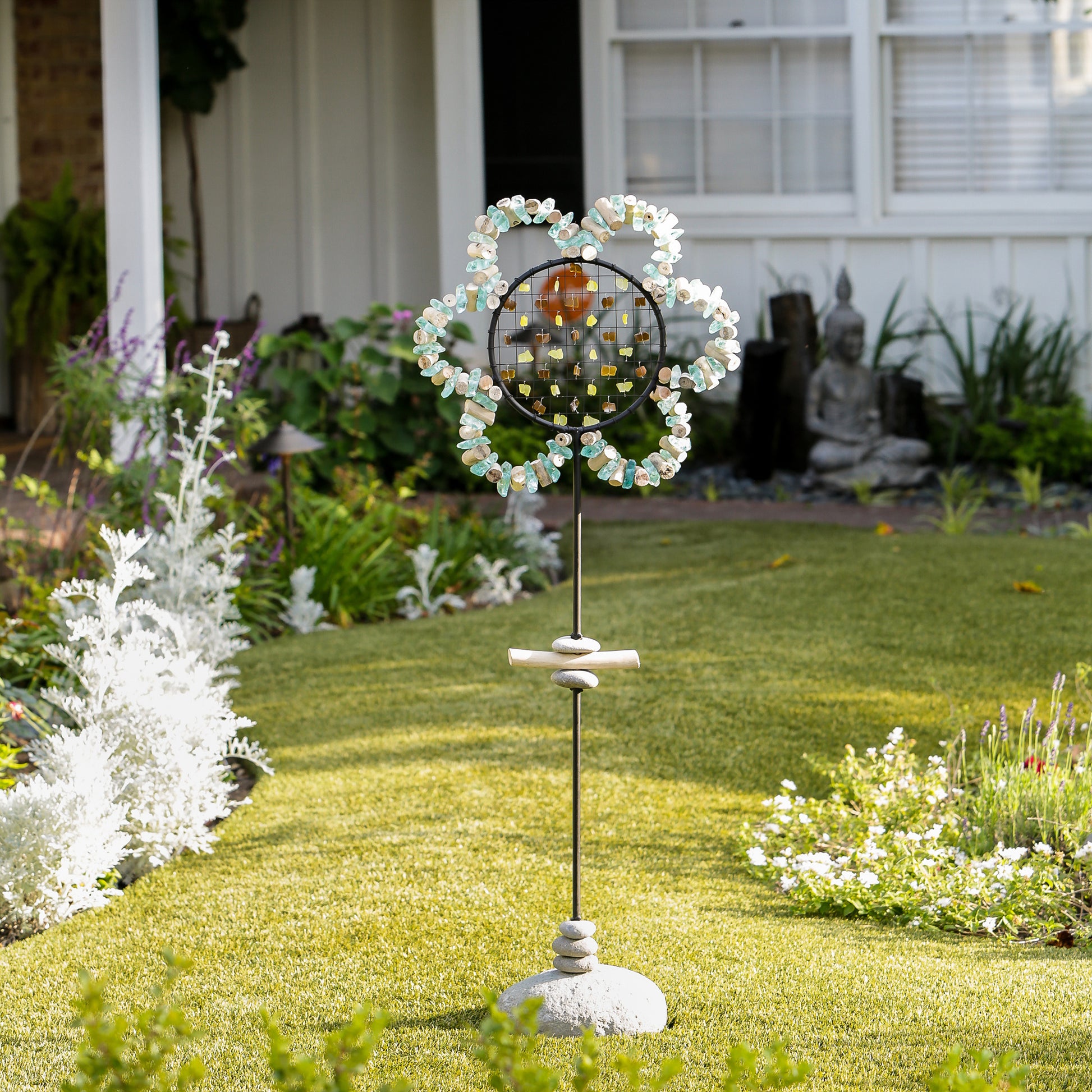 Sunflower Garden Stand 50"H Set of 2 By Garden Age Supply | Sculptures | Modishstore - 1