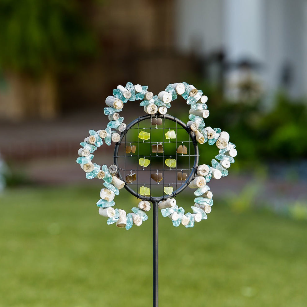 Glass Sunflower Garden Stake Set of 4 By Garden Age Supply | Sculptures | Modishstore - 3