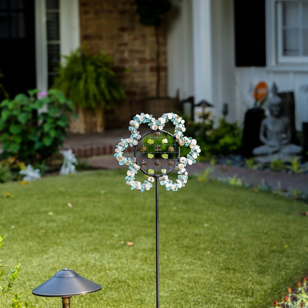 Glass Sunflower Garden Stake Set of 4 By Garden Age Supply | Sculptures | Modishstore - 2