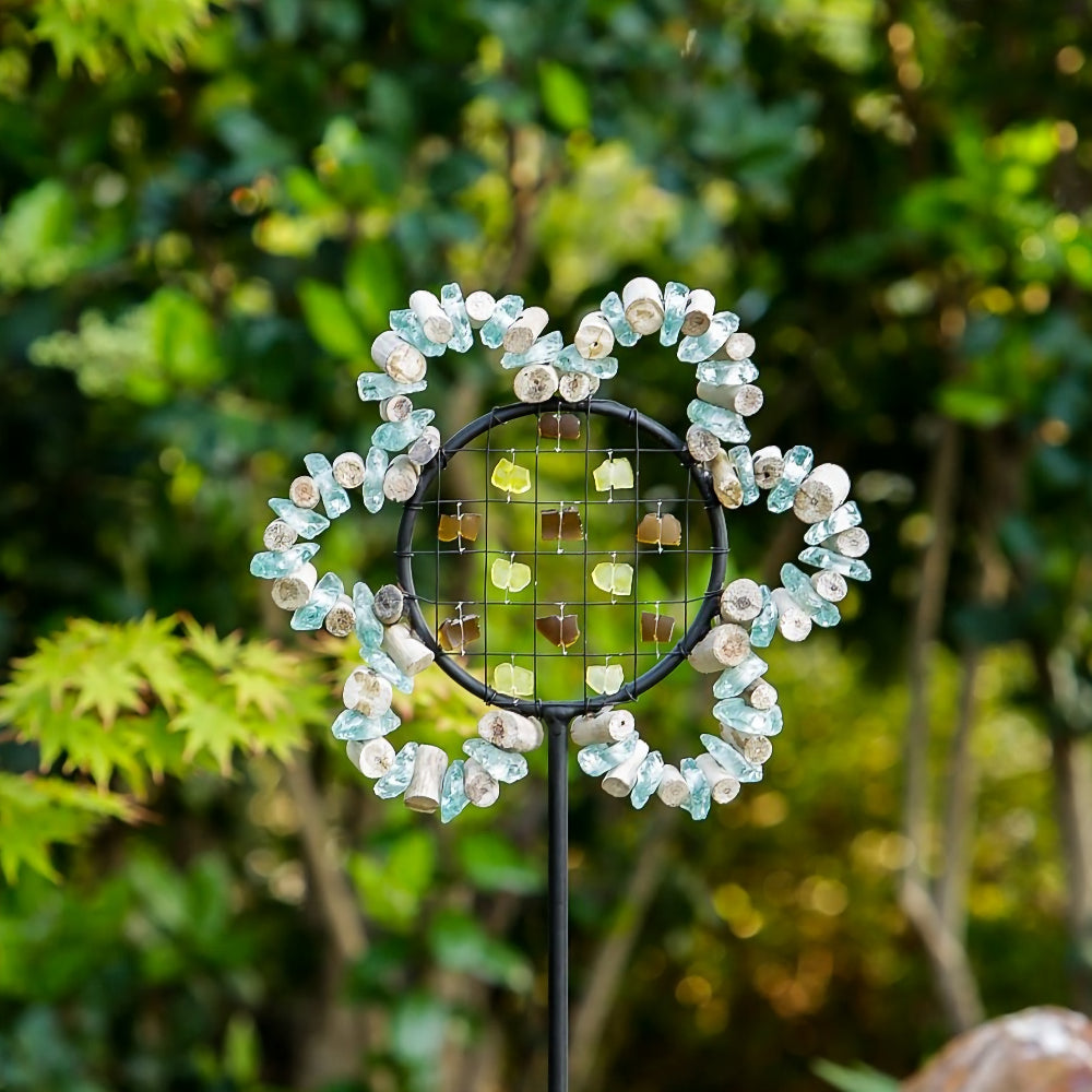 Glass Sunflower Garden Stake Set of 4 By Garden Age Supply | Sculptures | Modishstore - 1