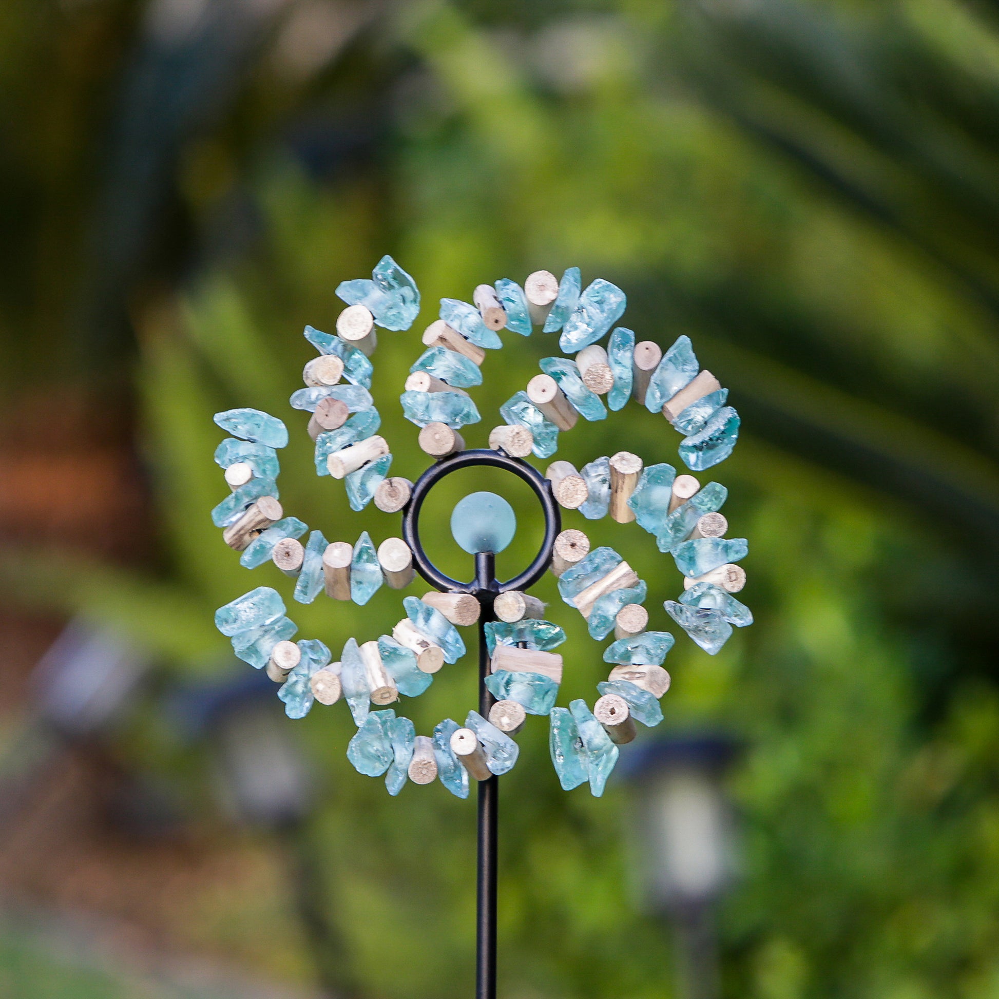 Glass Swirl Garden Stake Set of 4 By Garden Age Supply | Sculptures | Modishstore - 1