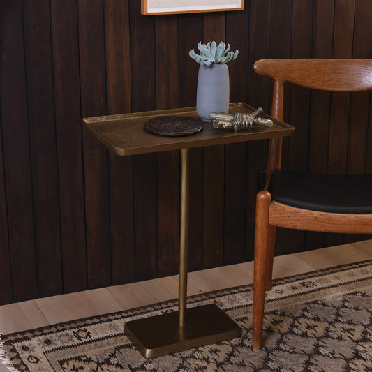 Buren Side Table, Brass By HomArt | Side Tables | Modishstore - 1