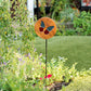 Teak Slab Stained Glass Butterfly Garden Stake Set of 4 By Garden Age Supply