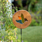 Teak Slab Stained Glass Bird Garden Stake Set of 4 By Garden Age Supply