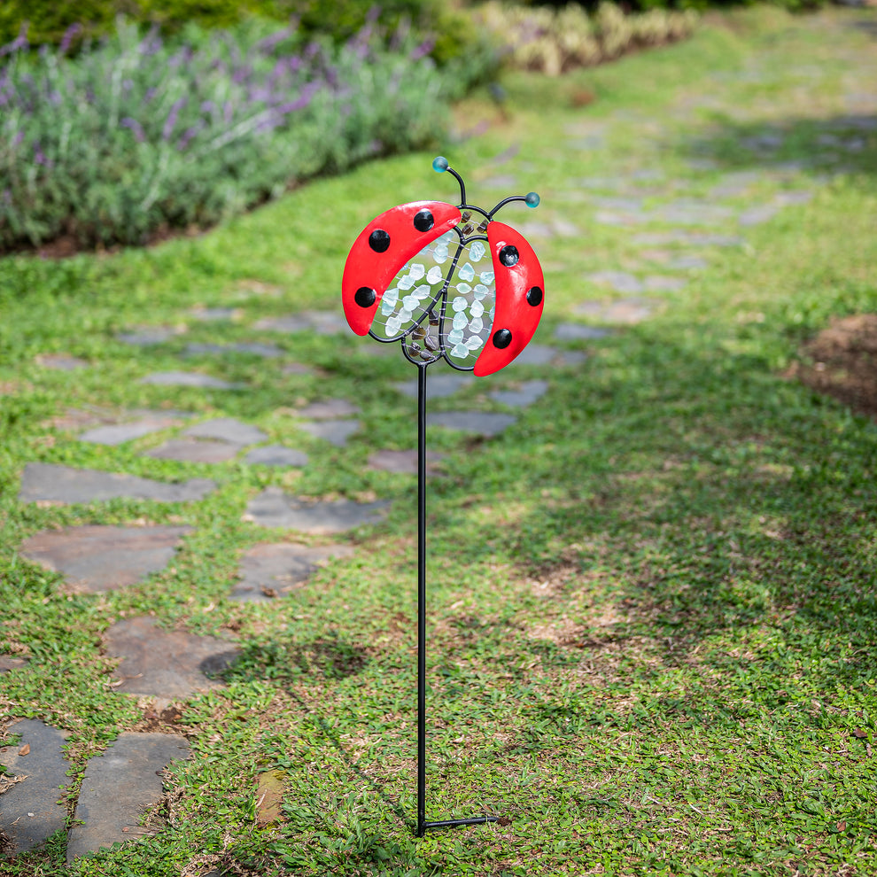 Lady Bug Garden Stake Set of 4 By Garden Age Supply | Sculptures | Modishstore - 2