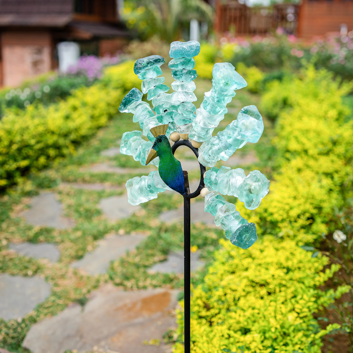 Peacock Garden Stake Set of 4 By Garden Age Supply | Sculptures | Modishstore - 1