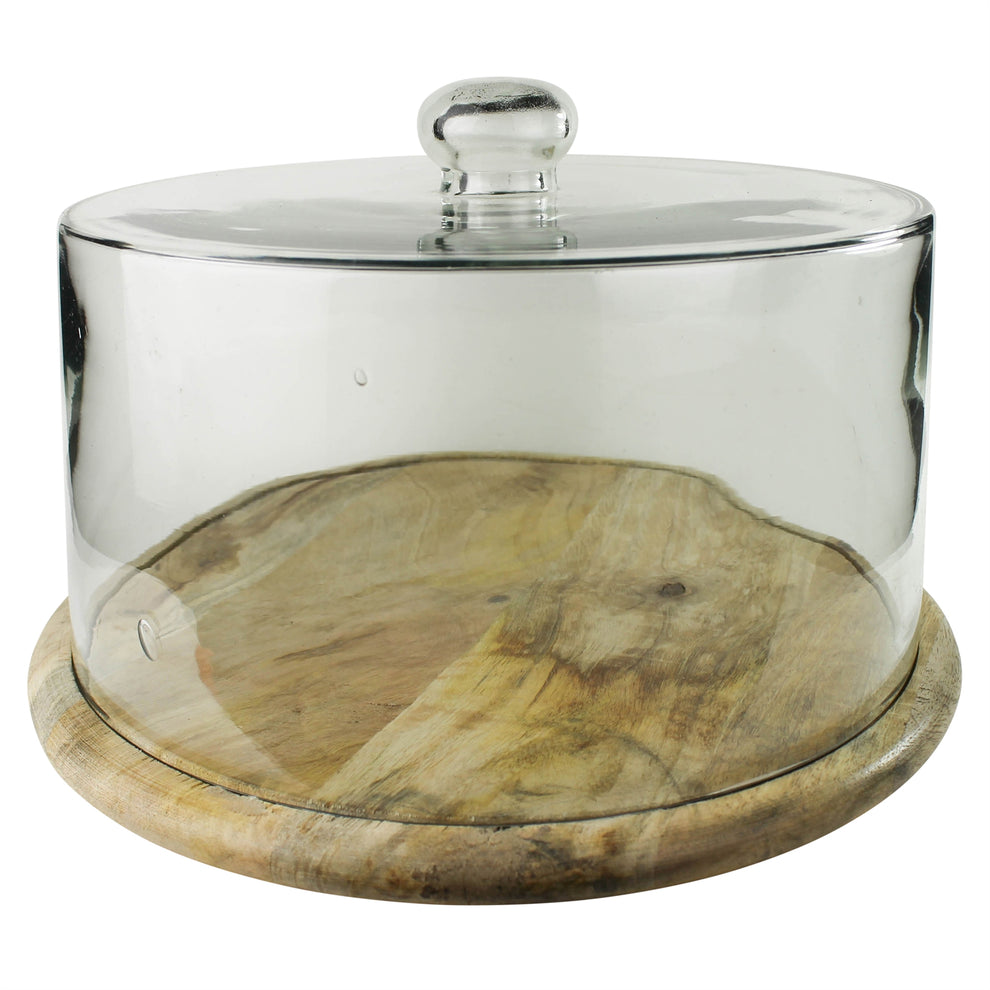 Bodega Cake Cloche, Glass & Wood Set Of 4 By HomArt | Cake & Tiered Stands | Modishstore - 3
